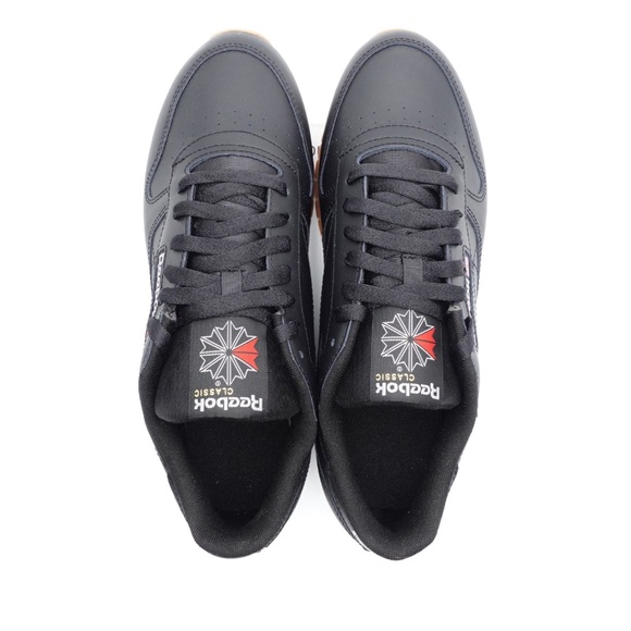 NEW Size 9.5 Men's Reebok Classic Leather Sneakers 100008493/GY0954 Black/Gum - Picture 5 of 8